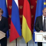 Пресс-подход Владимира Путина и Ангелы Меркель